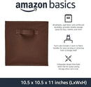 Amazon Basics Cube Organizer Storage Bins Handles, Collapsible Fabric, Pack of 6, 10.5"x10.5"x11", Brown by CozyNest Decor