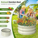 2pcs 2x2x1 FT Galvanized Raised Garden Bed Kit, Round Raised Garden Beds Outdoor Raised Beds for Gardening, Planter Boxs for Vegetables Flower Herb(Pearl White & Sage Green) by GreenHaven Gardens