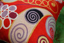Hilma Al Klint Red Pillow Cover Modern Red Pillowcase Abstract Chair Cushion Accent Throw Pillowsham Mid Century Chair Cushions Hand Embroidered Wool Size 18x18 by CozyNest Decor