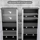 Metal Garage Cabinet with Wheels,71''H Rolling Lockable Steel Tool Storage Cabinet with Pegboard &1 Drawer for Garage,Home,Office,Black Gray, Assembly Required by GreenHaven Gardens
