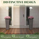 JUMMICO Set of 2 Resin Rattan Tall Planters for Outdoor Plants, Large Tapered Planters with Drainage Holes&Inner Trays, Flower Pots for Garden, Patio, Porch, Backyard (Brown, 24'') by CozyNest Decor