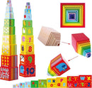 TOWO Wooden Stacking Boxes-Nesting and Sorting Cups Numbers Alphabet Animals Blocks for Toddlers-Stacking Cubes Educational Toys for 2 Years Old Montessori Materials by TinyTreasures Baby Boutique