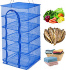 Drying Rack 6 Layers Folding Fish Mesh, Foldable Nylon Netting, Hanging Drying Fish Net, for Shrimp Fish Fruit Vegetables Herb, with Zipper Opening-Blue (37.4X19.6X19.6 in)… by CozyNest Decor