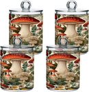 Cartoon Mushroom 2PC Airtight Transparent Plastic Storage Jar, Food Storage Container Glass, Can Store Candy, Salt, Coffee Beans, With lid, Easy To Use by CozyNest Decor