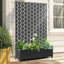 Raised Garden Bed with Trellis and Wheels,73"x47"x16" Metal Raised Garden Bed,Black Squared Metal Planter with Climbing Trellis for Vines & Vegetables by GreenHaven Gardens