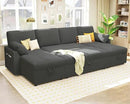 VanAcc Sleeper Sofa, 110 inch Oversize - 2 in 1 Pull Out Bed, Sectional Sleeper Sofa with Double Storage Chaise for Living Room, Grey Boucle Couch by CozyNest Decor