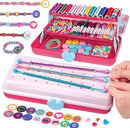 Friendship Bracelet Making Kit with Storage Box,DIY String Bracelet Arts and Craft for Girls Aged 8-12,Kids' Travel Activity Toy Set,Easter Birthday Gifts for Ages 6 7 8 9 10 11 12 Year Old Red by TinyTreasures Baby Boutique