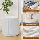 Ottoman with Storage Set of 2, Velvet Storage Ottoman, Upholstered Sponge Vanity Stool Support 300lbs, Multifunctional Coffee Table Foot Rest Ottomans for Living Room Bedroom, White by CozyNest Decor