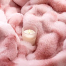 Luxury 1000GSM Faux Rabbit Fur Throw Blanket for Woman, Super Heavy Warm Cozy Blankets for Her for Couch Bed Sofa, Bubble Plush Fuzzy Elegant Soft Reversible Mink Blanket for Living Room Bedroom, Pink by CozyNest Decor