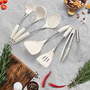 Premium White Silicone Cooking Utensils Set-Non-Toxic, Heat Resistant, BPA Free Kitchen Utensils Set with Spatula, Spoon, Whisk & Tongs-Non-Stick& Dishwasher Safe for Nonstick Cookware by CozyNest Decor