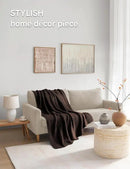 YnM Chunky Cotton Knit Throw Blanket, Cable Knit Throws for Bed Couch Sofa, Comfy & Relaxing, Decorative Piece for Farmhouse Modern Boho Rustic Scandinavian Chic Vibe, Chocolate Brown 60x80 Inches by CozyNest Decor