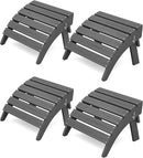 KINGYES Folding Adirondack Ottomans Set of 4 for Adirondack Chair, Grey by GreenHaven Gardens