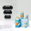 Felli Flip Tite Storage Container with Lid 6" XL Air Tight Ring Lock Top, Clear Acrylic Canister Set for Kitchen, Pet Cat Dog Food Treats, 5 lb Flour Sugar Pantry Organizer (Nest-L, Black) by TinyTreasures Baby Boutique