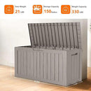 75 Gallon Resin Deck Box, Lockable Patio Outdoor Storage Box for Furniture, Garden Tools and Tools Storage, Waterproof Outside Storage Boxes - Grey by CozyNest Decor