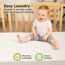 Waterproof Crib Mattress Protector Cover Fitted - 2-Pack Quiet Baby Crib Mattress Pad Sheets, 52" x 28" Soft Quilted Cotton Baby Sheet, Machine Washable, Easy Fit, Durable (Khaki/Mavy) by TinyTreasures Baby Boutique