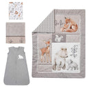 Lambs & Ivy Painted Forest 4-Piece Crib Bedding Set - Gray, Beige, White by TinyTreasures Baby Boutique
