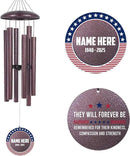 ASTARIN Personalized Wind Chimes for Memorial US Veteran, Deep Tone Wind Chimes for Loss of Loved One Brothers Sisters, Thank You Veteran Solider by CozyNest Decor
