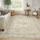 LIVEBOX Washable Area Rug 8x10 Rugs for Living Room Bedroom, Non-Slip Boho Neutral Carpet for Dining Room Office, Low-Pile Farmhouse Soft Carpets for Kids Nursery Room Playroom, Tan by TinyTreasures Baby Boutique