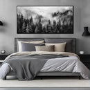 Foggy Forest Wall Art for Living Room Black and White Pictures for Wall Home Office Wall Decor with Black Frame 29 x 58 Inch by CozyNest Decor