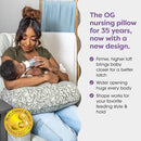 Boppy Nursing Pillow - Ergonomic Bottle & Breastfeeding Pillow, Higher, Firmer & Larger, Water-Repellent with Washable Organic Cotton Cover, Baby Safety Alliance Verified - Green Cut Out Leaves by TinyTreasures Baby Boutique