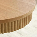 Modern Oval Coffee Table with Wood Pedestal,47.24" Farmhouse Center Table for Living Room, Ellipse Coffee Tables Tea Table for Bedroom, Apartment-Natural by CozyNest Decor