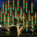 Dazzle Bright Red and Green Christmas Lights, 288 LED 11.8 Inch Meteor Shower Rain Lights with 8 Tubes, Waterproof Plug in Falling Rain Lights Christmas Decorations for Xmas Bushes Tree Yard Party by GreenHaven Gardens