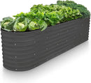 Galvanized Raised Garden Beds Outdoor // 8×2×2 ft Planter Raised Beds for Gardening, Vegetables, Flowers (Gray) // Large Metal Garden Box // Patented Tool-Free Design by GreenHaven Gardens