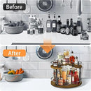 2-Tier Lazy Susan Organizer Turntable Spice Organization U-Shape 11.8" Rotating Spice Rack Height Adjustable for Cabinet, Pantry, Kitchen Countertop, Party by CozyNest Decor