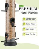 Bird Feeder Premium Hard Plastic for Wild Bird Feeders for Outdoors, Tube Bird Feeders for Outdoors Hanging,14 Inch 6 Port Black, Pack of 1 by CozyNest Decor