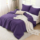 Litanika Purple Comforter Set Twin/Twin XL Size, 2 Pieces Lightweight Solid Bedding Comforter Set, All Season Fluffy Bed Set (66x90In Comforter & 1 Pillowcase) by CozyNest Decor
