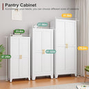 Metal Pantry Cabinet with 2 Doors and Adjustable Shelves, Kitchen Storage cabinets with Gold Handles, Versatile Storage for Laundry/Living Room,Bathroom,Dinning Room-White by CozyNest Decor