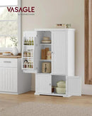 VASAGLE Pantry Cabinet, 53.5-Inch High Freestanding Tall Cupboard Storage Cabinet, 2 Cabinets, 2 Adjustable Shelves, 6 Door Shelves, for Living Room, Kitchen, White UBBC671W01 by CozyNest Decor