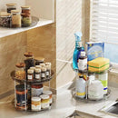LAMU 2 Pack 2 Tier Lazy Susan Turntable Organizer 9.25'' Rotating Spice Rack Organization for Cabinet, Kitchen, Pantry, Countertop, Bathroom, Vanity, Medicine Cabinet Organizer, Grey by CozyNest Decor