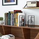 SRIWATANA Book Ends Heavy Duty, Decorative Black Bookends for Shelves, Window Lattice Design by CozyNest Decor