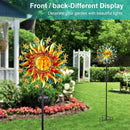 Solar Wind Spinners for Yard and Garden - 60.3 Inch 360° Metal Sun Wind Sculptures Outdoor Clearance Kinetic Windmills with Vine String Shining LED Lights for Patio, Lawn Xmas Garden Decoration by CozyNest Decor