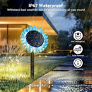 Outdoor Solar Lights, 4 Pack Led Solar Sunflower Lights, Stake/Wall 2-in-1 Waterproof Solar Garden Lights for Yard, Landscape, Fence, Patio, Driveway, Pathway, Backyard Decoration (Warm White) by GreenHaven Gardens