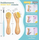 BFWood 2PCS Laundry Stain Brush - Natural Soft Boar Bristles, Removes Tough Stains from Delicate Fabrics Like Knits, Cotton, and Linens, Gentle on Fabrics, No Damage by CozyNest Decor