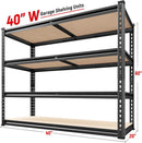 REIBII 40" W Garage Shelving 2000LBS Storage Shelves Adjustable Metal Shelving Heavy Duty 4 Tier Garage Shelves 60" H Metal Shelves for Closet Pantry Kitchen Warehouse 40" W × 20''D × 60''H by GreenHaven Gardens