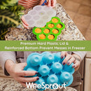 WeeSprout Silicone Baby Food Freezer Tray with Clip-on Lid - Perfect Storage Container for Homemade Baby Food, Vegetable & Fruit Purees, and Breast Milk by TinyTreasures Baby Boutique