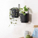 2 Pcs Wall Mounted Hanging Planters for Indoor and Outdoor Plants Wall Hanging Planters for Indoor Plants Modern Wall and Ceiling Planter Minimalist Flower Pot (Black-1, 5.91 inch) by GreenHaven Gardens