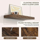 RICHFOCUS 24Inch Floating Shelves for Wall 2 Pack Shelves for Bedroom|Kitchen|Bathroom Wall Mounted Rustic Wood Floating Shelf with Invisible Brackets for Books|Storage|Decor, Rustic Brown by CozyNest Decor