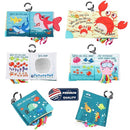 Fish Baby Books Toys, Touch Feel Cloth Crinkle Books for Babies,Baby Infant Toys 0-6, 6-12, 12-18 Months,Early Learning Education Toys,Shower Baby Gifts for Boys Girls,Teething,Mirror,Shark Ocean Book by TinyTreasures Baby Boutique