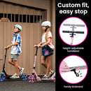 Aero Big Wheels Kick Scooter for Kids 6+, Teens & Adults | Light Up Wheels, Hand Brake, Rubber Deck Mat & Shock Absorption | Foldable & Height Adjustable by TinyTreasures Baby Boutique