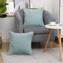 decorUhome Chenille Soft Throw Pillow Covers 24x24 Set of 2, Farmhouse Velvet Neutral Decorative Euro Pillow Covers with Stitched Edge for Couch Sofa Bed Home Decor, Aqua Haze by CozyNest Decor