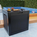 36 Gallon Outdoor Deck Box,Storage Lockable Waterproof Patio Furniture,Garden Tools,Cushions,Pool Accessories Outside Storage Resin Box(Black Pattern) by CozyNest Decor