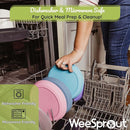 WeeSprout Baby & Toddler Non-Suction Plates with Lids, 100% Food Grade Silicone Plates, Premium Hard Plastic Lids, Unbreakable Design, Microwave & Dishwasher Safe, 3 Pack by TinyTreasures Baby Boutique