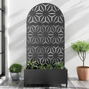 Casaphoria Metal Raised Garden Bed with Trellis and Wheels, 72"x35"x16" Arched Planter Box for Climbing Plants, Vegetables & Vines, Features Drainage Holes and Privacy Screen (Black-Star) by GreenHaven Gardens