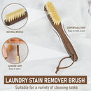 Takavu White Boar Bristle Laundry Stain Brush Set (2 Pack) - Small Spot Cleaner Scrubber for Clothes, Fabric Pre-Wash Treatment, Delicate Garment Care by CozyNest Decor