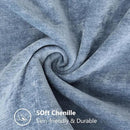 decorUhome Chenille Soft Throw Pillow Covers 20x20 Set of 2, Farmhouse Velvet Neutral Decorative Euro Pillow Covers with Stitched Edge for Couch Sofa Bed Home Decor, Blue by CozyNest Decor