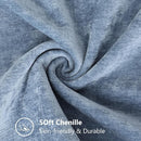 decorUhome Chenille Soft Throw Pillow Covers 26x26 Set of 2, Farmhouse Velvet Neutral Decorative Euro Pillow Covers with Stitched Edge for Couch Sofa Bed Home Decor, Blue by CozyNest Decor